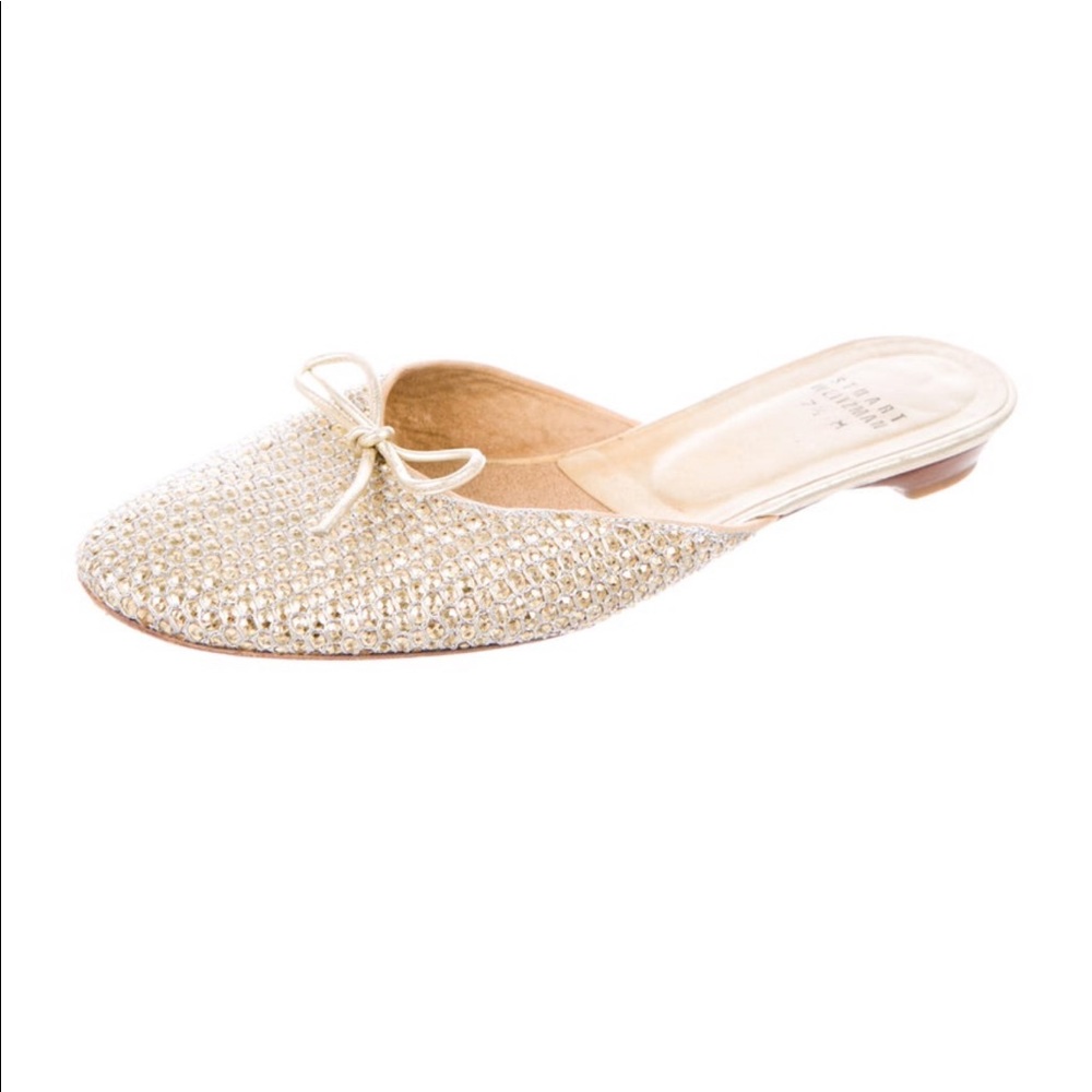 Stuart Weitzman Bow-Accented Sequin Mules - image 3